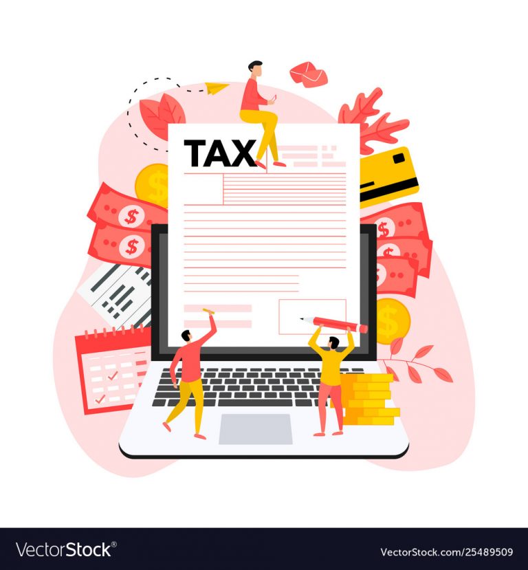 Online tax payment concept vector image
